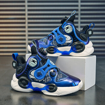 邦塞斯儿童旋转扣篮球鞋男秋季童大童异形纽扣鞋扭转运动鞋男孩童鞋