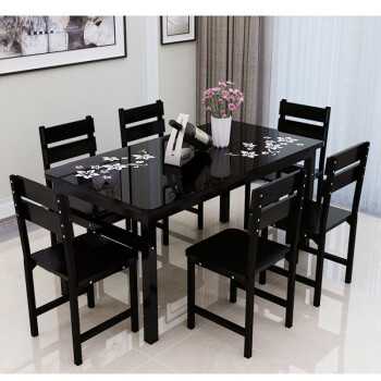 黑色餐桌配餐椅效果图图片