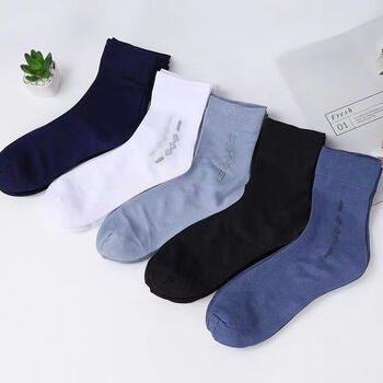 新品男士丝袜双中老年人袜子男丝袜带后跟男士爸爸夏季薄款透气中筒混