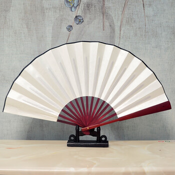 空白书法折扇中国风男折叠扇女古风舞蹈酒吧蹦迪扇书法扇子空白绘画扇