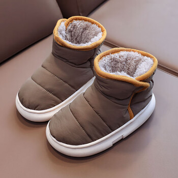 大骞儿童棉鞋布防水儿童男童冬季防滑厚底保暖加绒女童棉靴宝宝雪地靴