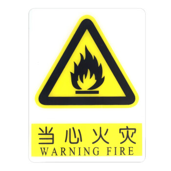 绿消 消防应急指示贴墙贴提醒警示贴 清风消防警示标识当心火灾