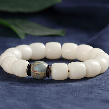 檀福匠白菩提根手串桶珠文玩菩提手链寿山石桶珠男女1413mm桶珠寿山石