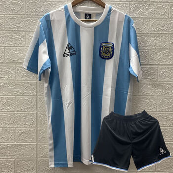 乾灿阿根廷球衣主场短袖10号梅西马拉多纳队服男球迷国家队足球服套装