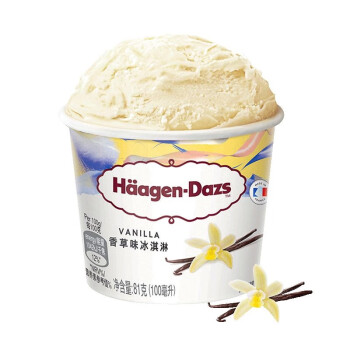 哈根达斯（Haagen-Dazs）【杨幂同款】经典香草口味冰淇淋 100ml/杯