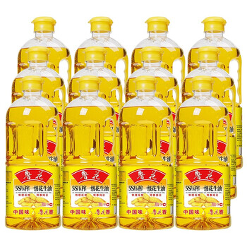 鲁花食用油5s物理压榨压榨一级花生油新老包装随机发放花生油1l12瓶