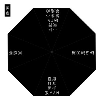 直男太阳伞文字伞不热就行遮阳伞伞晴雨两用伞 黑色 手动款黑色