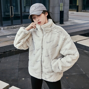耐克（NIKE） 外套女2022冬季新款运动休闲人造皮草貂绒夹克加厚保暖户外夹克 DQ6843-072 S