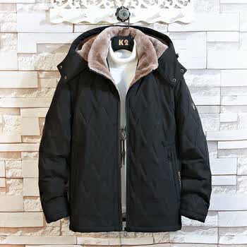 lee cooper 棉衣中老年男士外套秋冬季加绒加厚冬装大码棉服保暖羊羔