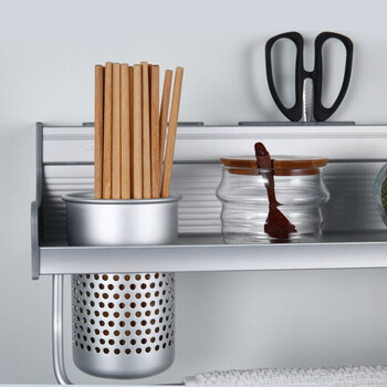 九牧(jomoo)厨房置物架壁挂收纳架刀架304不锈钢厨具用品调料架带筷子