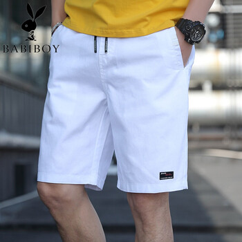 babiboy特价捡漏夏季薄款休闲白色短裤男中裤马裤韩版潮流工装短裤