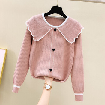 毛衣女冬季娃娃领大童宽松1洋气秋冬装少女孩针织衫毛线衫粉红色m建议