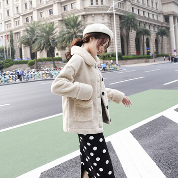 庄芙莲羊毛羔羊糕绒外套女款羊羔毛外套女2021年新款秋冬加绒加厚皮毛