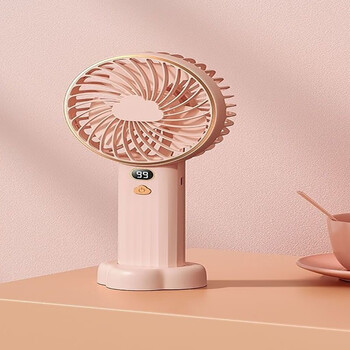 杰文斯风扇充电型手持随身便捷式可充电学生上课桌面电风扇樱花粉4000