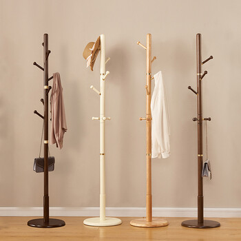 溢彩年华衣帽架衣帽架实木客厅衣杆挂衣服架子家用房间单杆式挂衣架
