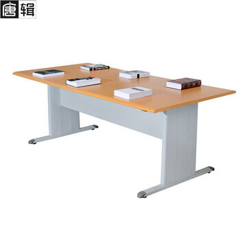唐辑书桌电脑桌学校图书馆阅览室书桌子书店书屋会议室钢木培训桌