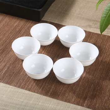 潮汕工夫骨瓷茶杯潮汕陶瓷骨瓷白色小号盖碗茶碗茶杯潮州功夫茶具套装