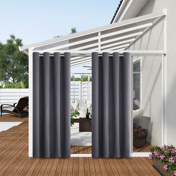 户外凉亭窗帘户外凉亭防水窗帘遮阳防晒室外露台庭院遮光隔热防雨窗帘