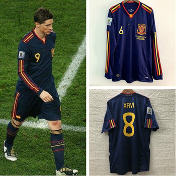 2010世界杯决赛西班牙球衣伊涅斯塔 哈维9号托雷斯足球服 短袖上衣