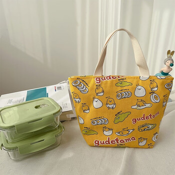 带饭餐包手拎便当包饭盒手提帆布袋子妈咪包时尚外出小饭兜上班族