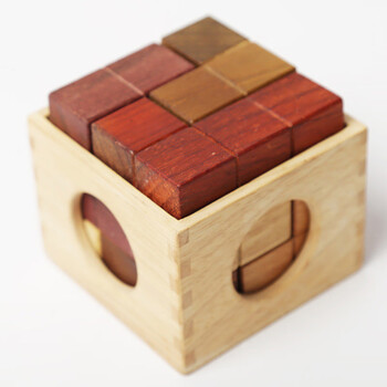 鲁班立方实木早教玩具积木拼装高智商烧脑立方体