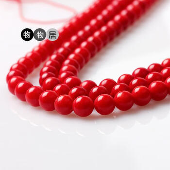 可颖23456mm红色珊瑚散珠小圆珠串珠制作手链项链珠子材料diy配件3mm