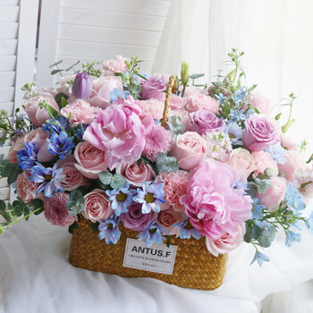 花果山女王节济南鲜花速递同城配 花店玫瑰康乃馨混搭花束花篮生日订花22新款藏青色未来可期 图片价格品牌报价 京东