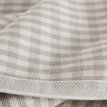 夏季婴儿童单双人加厚可折叠纯亚麻席子纯亚麻卡其小小格10m33英尺床