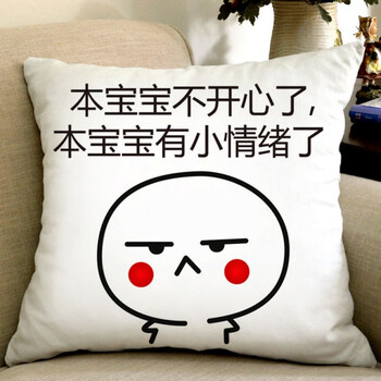暴走漫画搞笑抱枕表情包个性文字靠枕恶搞馆长笑脸枕头 宝宝不开森 40