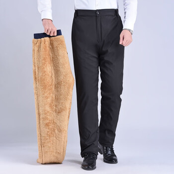 中老年棉裤男式爸爸冬季外穿棉裤加绒加厚中老男士宽松三层高腰深档