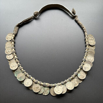 里欧维特沃印度尼泊尔含银老钱币吊坠土库曼项链diy古币古董老物件