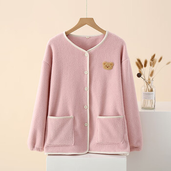 珊瑚绒睡衣单上衣情侣款摇粒绒睡衣女秋冬加绒加厚单件上衣珊瑚绒男士