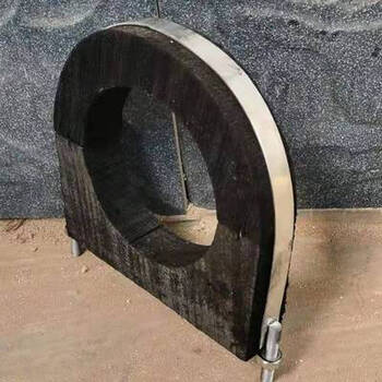 定制中央空调木托保温管道支架防腐木哈夫加厚垫木铁卡抱箍 dn250管径