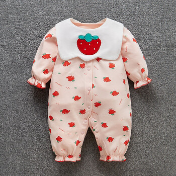 布布谷婴儿连体衣春秋装女宝宝可爱萌公主哈衣新生儿满月服023个月6