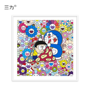 三为(sunwayart) 村上隆哆啦a梦全球限量300版亲笔签名版画50*50cm