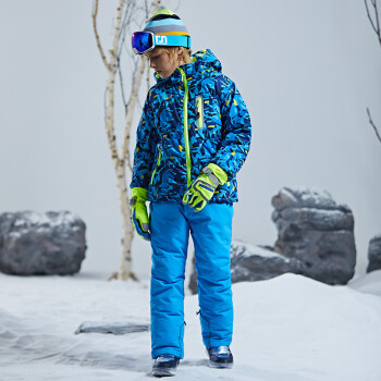 滑雪服套裝兒童滑雪單板韓國女童男童防雪服雙板雪服雪地服 天藍21