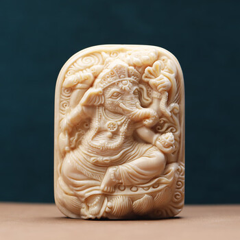 uhfq 猛犸象牙雕象神吊坠象鼻泰国财神挂件手工雕刻挂件佛牌2022年