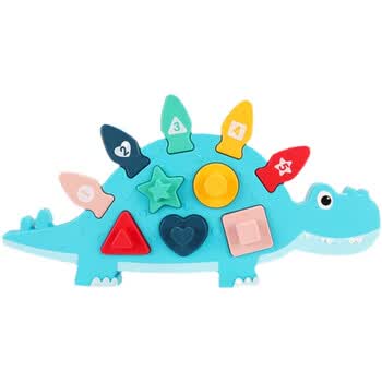 图形图形状颜色认知配对玩具 恐龙几何拼板