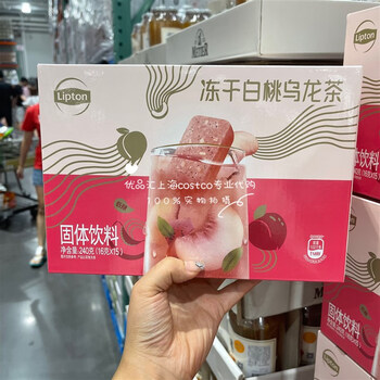 立顿lipton冻干白桃乌龙茶水果块茶速溶饮料15杯costco代购开市客