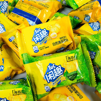 闲趣达能饼干空气薄脆海苔咸味单独小包苏打饼早餐解馋休闲零食 香焙
