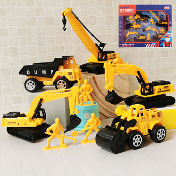 网红儿童男孩回力迷你小汽车工程车压力车幼儿园男女孩儿童玩具车