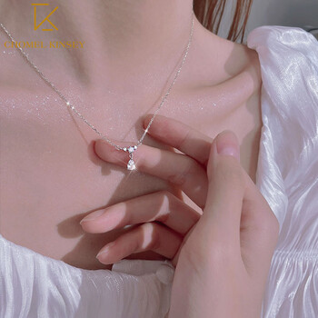 CHOMEL KINSEY莫桑钻石项链女925纯银轻奢高级设计感吊坠锁骨链520送女朋友礼物 莫桑钻石水滴项链