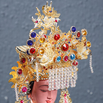 妈祖神像妈祖娘娘木雕神像家用供奉天上圣母佛像天后海神妈祖法器帽子