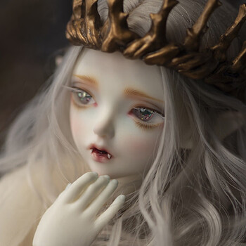 bjd娃娃女娃sd娃娃14女娃精灵女王关节玩偶裸娃含面妆闭眼肤色v白