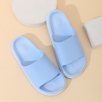 女夏季外穿浴室洗澡防滑软底简约情侣室内居家凉拖鞋男士2220  蓝色