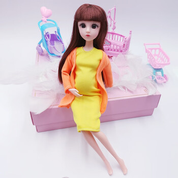 儿童玩具芭比娃娃怀孕 30厘米怀孕的芭比娃娃大肚子孕妇娃娃儿童过家