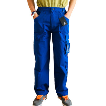耐磨工作裤子电焊长裤宽松搬运维修男多口袋春工装制服劳保裤 蓝色 m