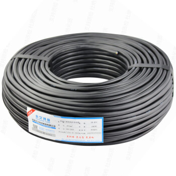 永久电缆3芯2.5平方ZR-RVV3*4\/0.75\/2.5\/1.5\/6平方三芯护套线阻燃 3芯（软护套线）1平方-黑色 50 米