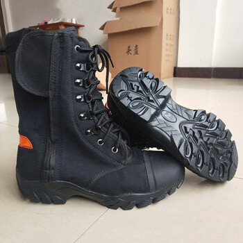 消防抢险救援鞋 爬绳鞋 比武专用作训靴帆布防穿刺包钢头森林消防鞋