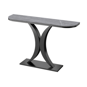 半圆桌岩板轻奢玄关桌窄靠墙条案桌玄关台现代简约入户玄关柜半圆端景